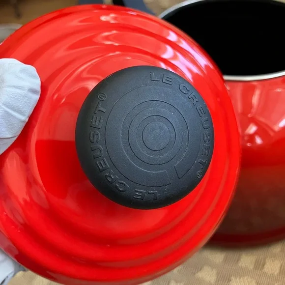 Le Creuset Red Stovetop Whistling Tea Kettle with Black Handle - Picture 9 of 14